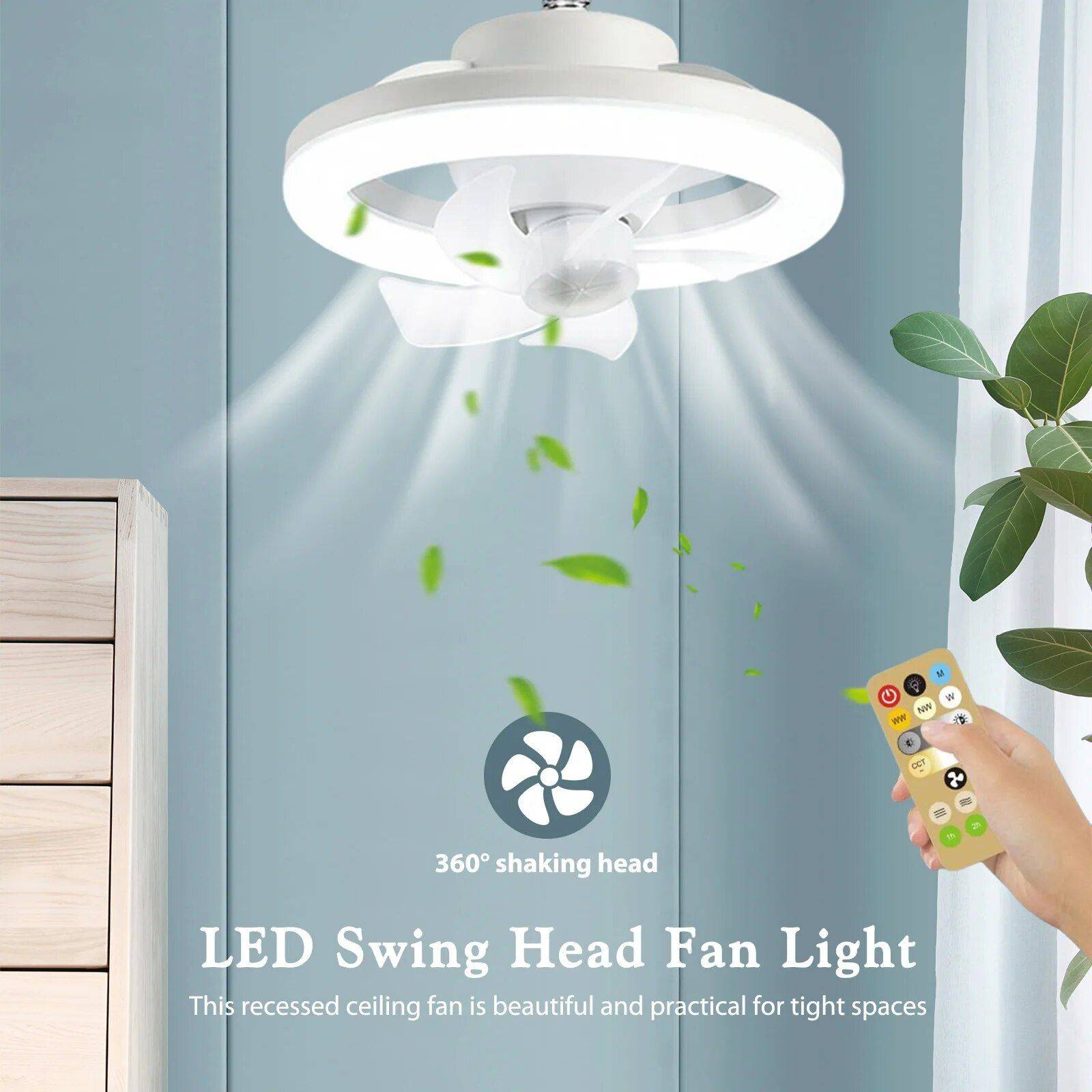 Elegant LED Ceiling Fan Light Best Sellers Gadgets TikTok Specials Type : 48W|48W 1M Wire|48W 0.5M Telescopic Rod 