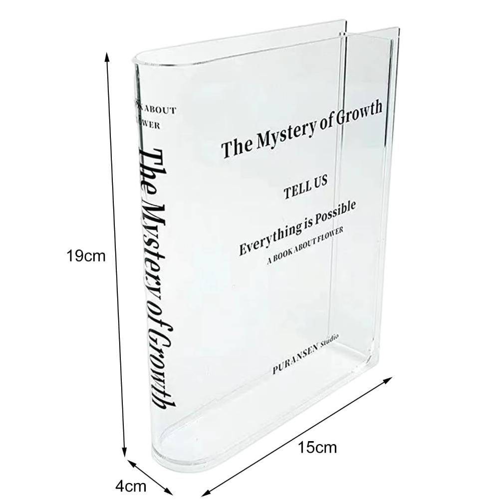 Modern Acrylic Book Flower Vase - Stylish Home Decor Gadgets TikTok Specials Color : Transparent 