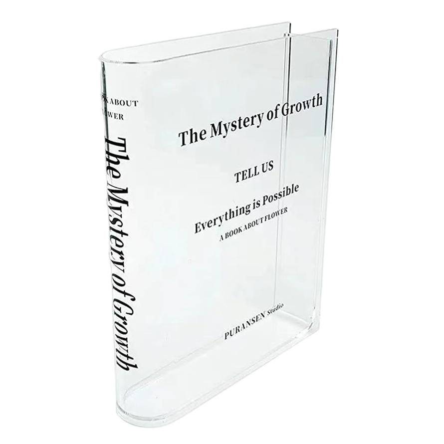 Modern Acrylic Book Flower Vase - Stylish Home Decor Gadgets TikTok Specials Color : Transparent 