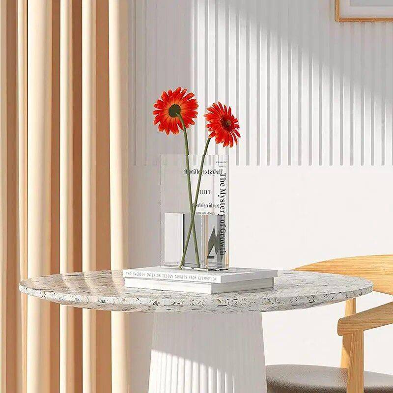 Modern Acrylic Book Flower Vase - Stylish Home Decor Gadgets TikTok Specials Color : Transparent 