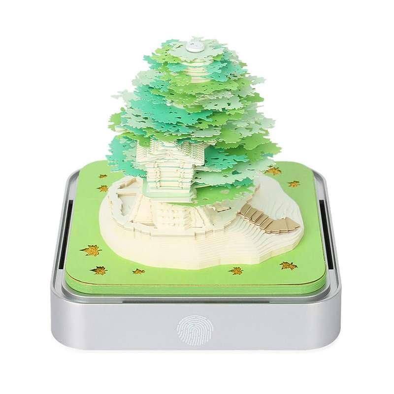 2024 Calendar Memo Pad 3D Paper Art Earth Decoration Creative Desk Calendar DIY Notes Notepad Sculpture Gift Gadgets TikTok Specials Color: Green 