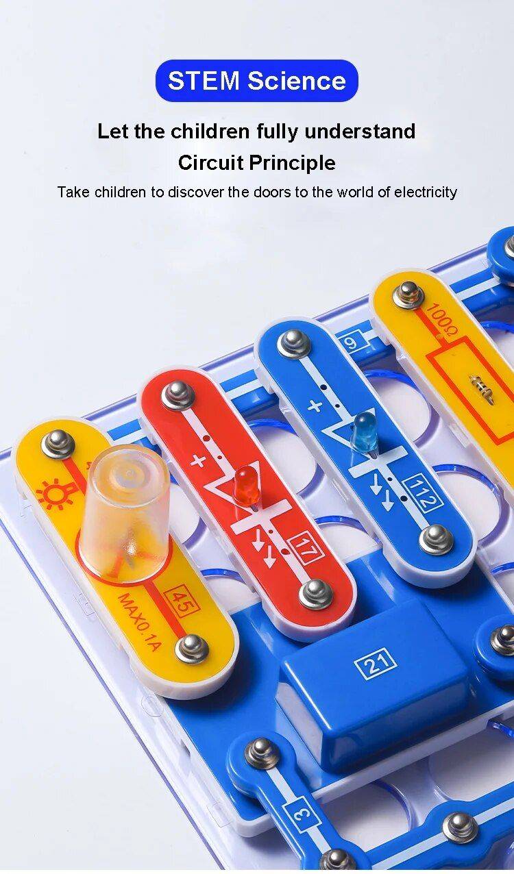 Interactive STEM Circuit Building Kit for Kids - Educational Physics Experiments & Creative Play 