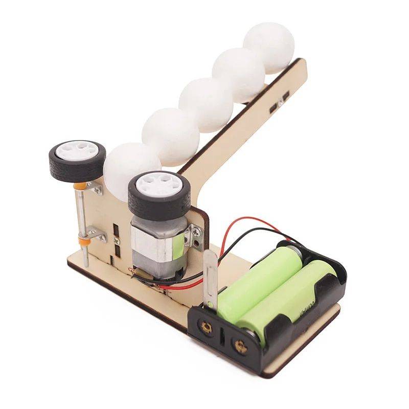 Eco-Friendly Wooden STEM Puzzle Pitching Machine - Educational Science Kit for Kids 