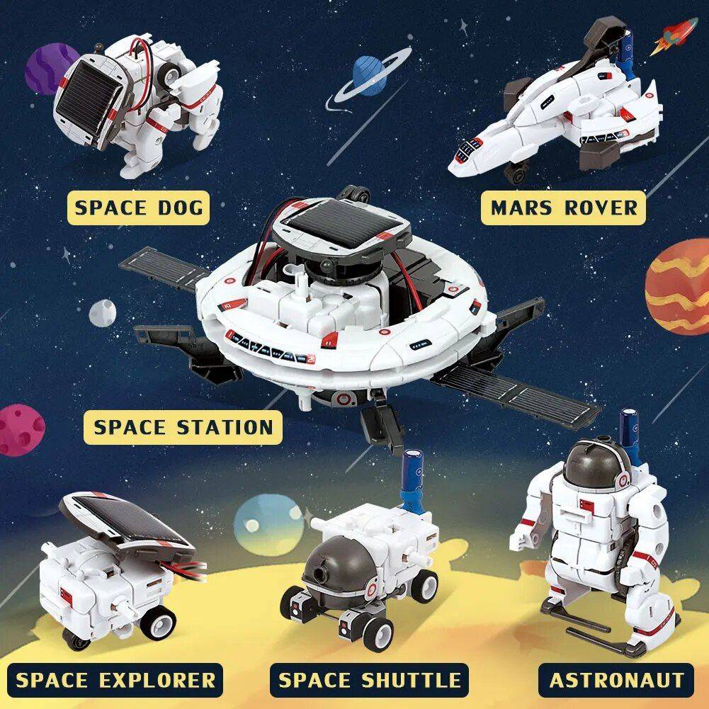 Solar Space Fleet Robot Kit: 4-in-1 Educational STEM Toy for Space Exploration 