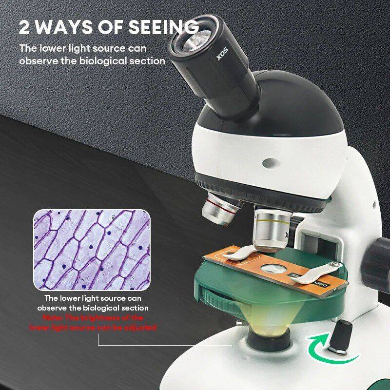 Kid's HD Optical Microscope Toy Kit - STEM Educational Scientific Explorer Set 