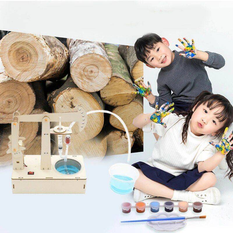 Kids STEM Toy - DIY Water Pump Assembly Kit - Educational & Creative Puzzle for Children Activity & Entertainment Kids & Babies Color : Beige 