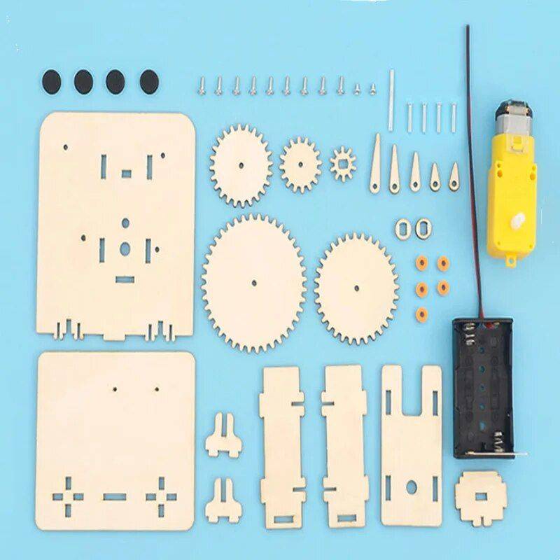 Electric Gear Drive Model - DIY Wooden Puzzle for STEM Learning & Creative Play 