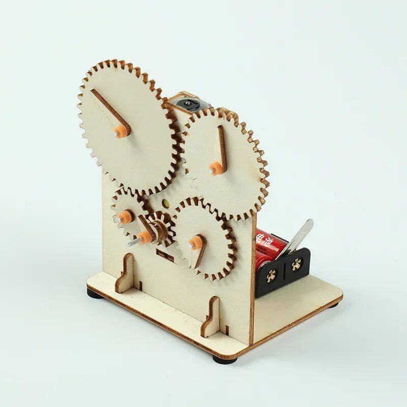 Electric Gear Drive Model - DIY Wooden Puzzle for STEM Learning & Creative Play 