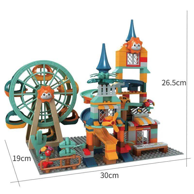 Marble Run Castle Adventure: Educational Building Blocks & Action Figures for Creative Play 