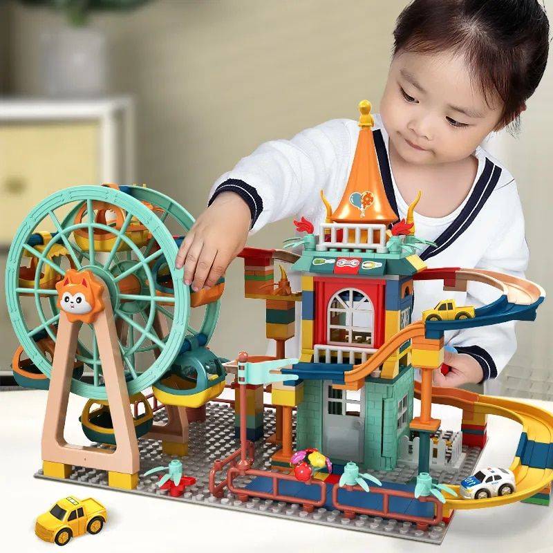 Marble Run Castle Adventure: Educational Building Blocks & Action Figures for Creative Play 