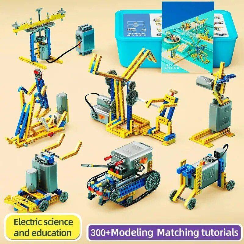 Interactive Motorized Building Blocks Set - 606PCS, STEM Programming Toy, Compatible with Lego 