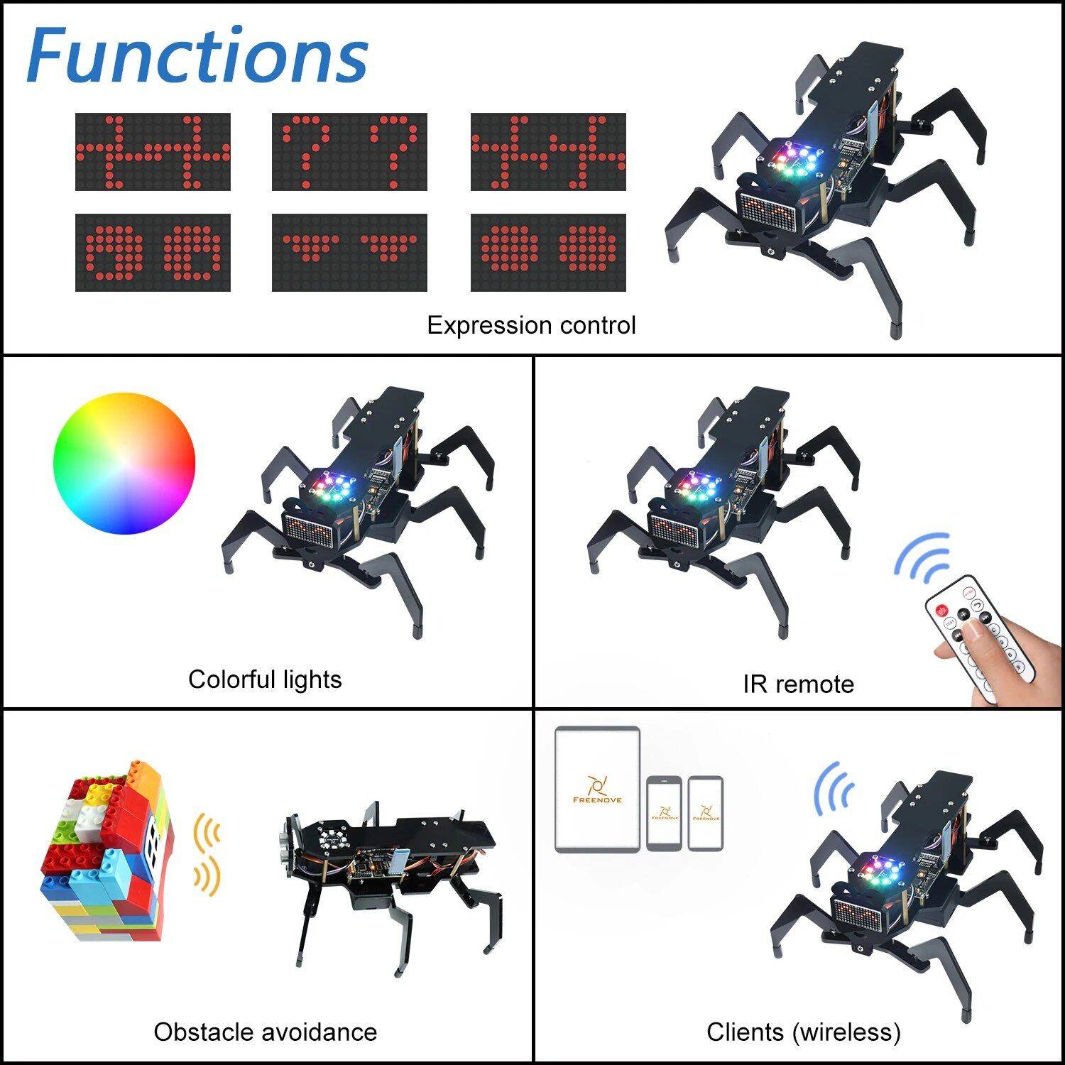 Freenove Robot Ant Kit for Arduino - STEM Learning & Fun 