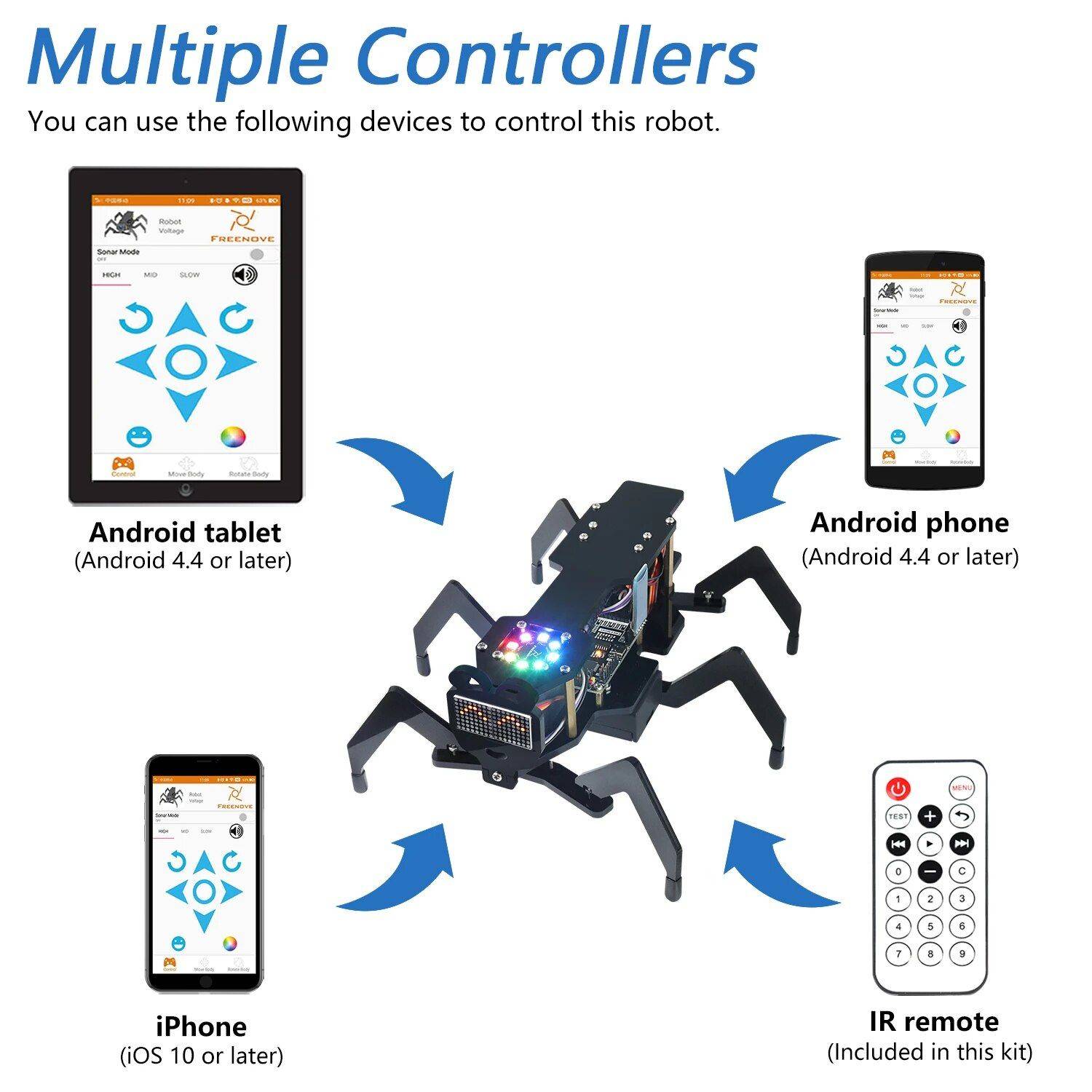 Freenove Robot Ant Kit for Arduino - STEM Learning & Fun 