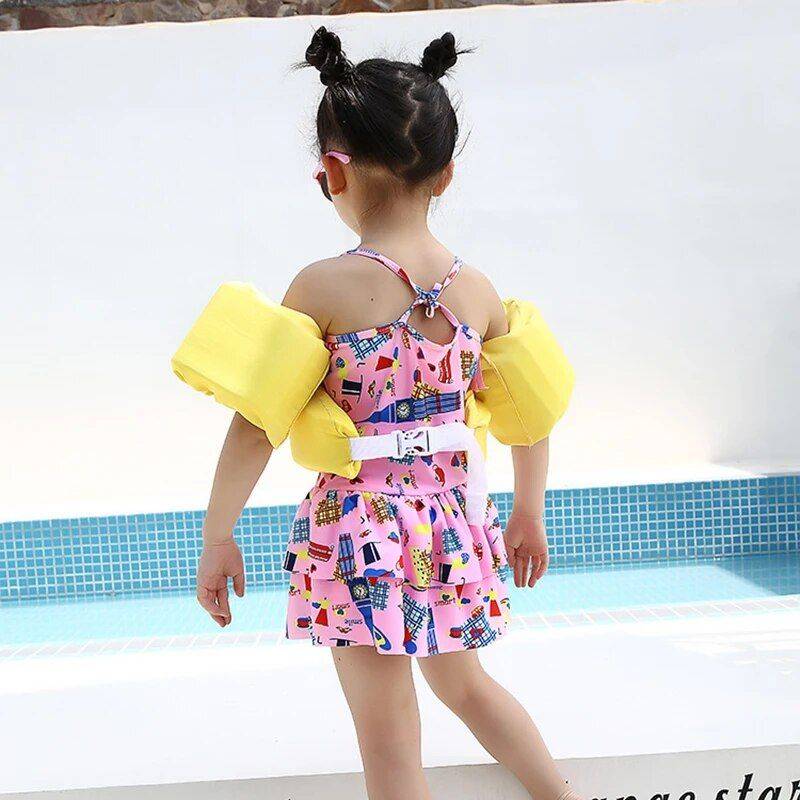 Cartoon Kids' Swimming Vest with Buoyancy Arm Foam Rings 