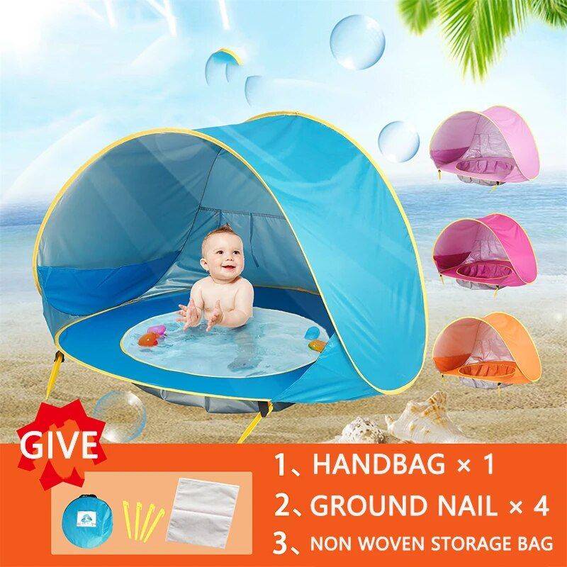 Baby Beach Pop Up Tent with UV Protection, Pool, and Sun Shelter 