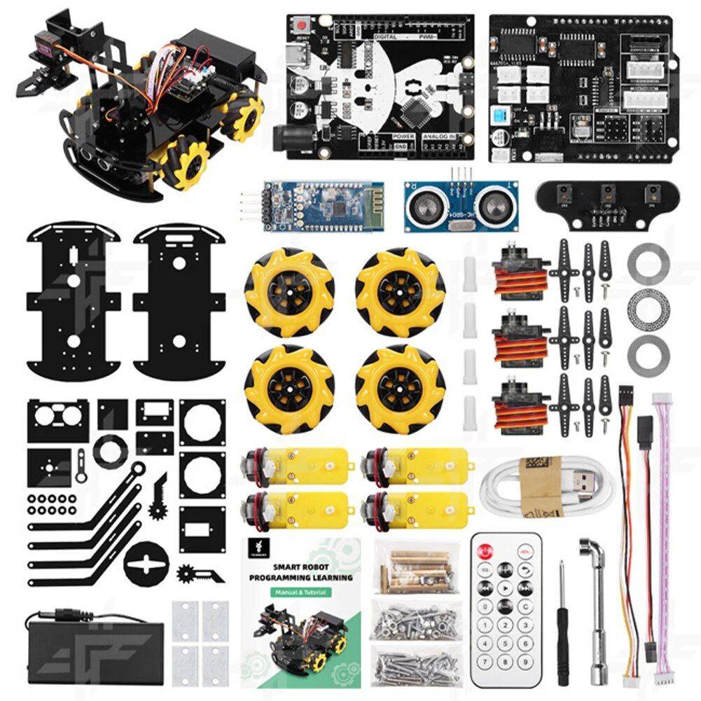 Programmable 4WD Robot Arm Car Kit - STEM Learning & Obstacle Avoidance 