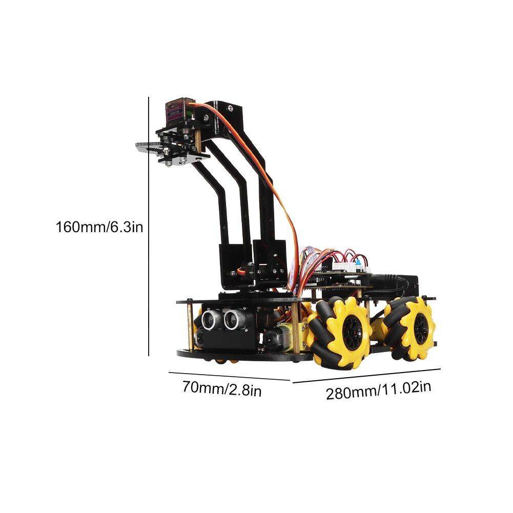 Programmable 4WD Robot Arm Car Kit - STEM Learning & Obstacle Avoidance 