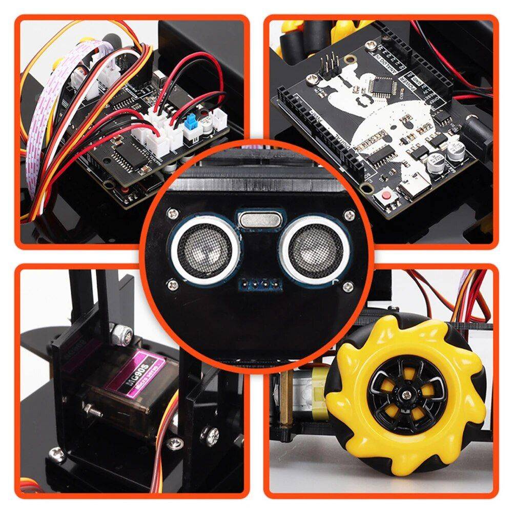 Programmable 4WD Robot Arm Car Kit - STEM Learning & Obstacle Avoidance 