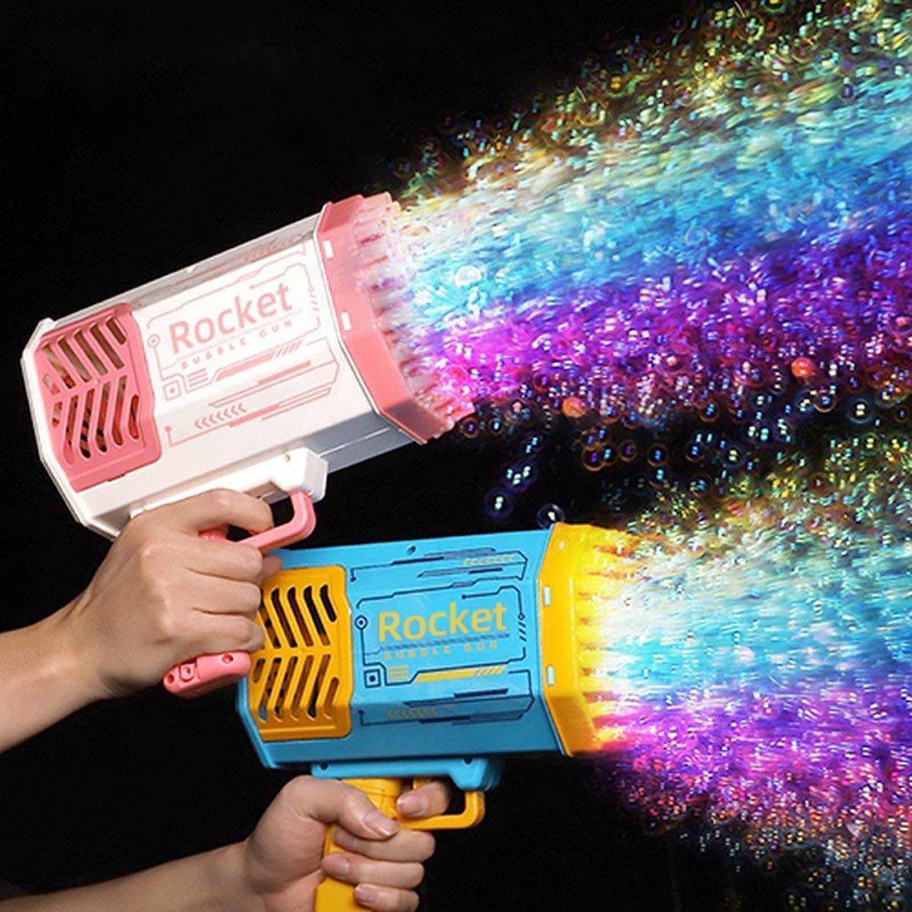 Electric 40-Hole Rocket Bubble Gun - Automatic Bubble Blaster for Kids 