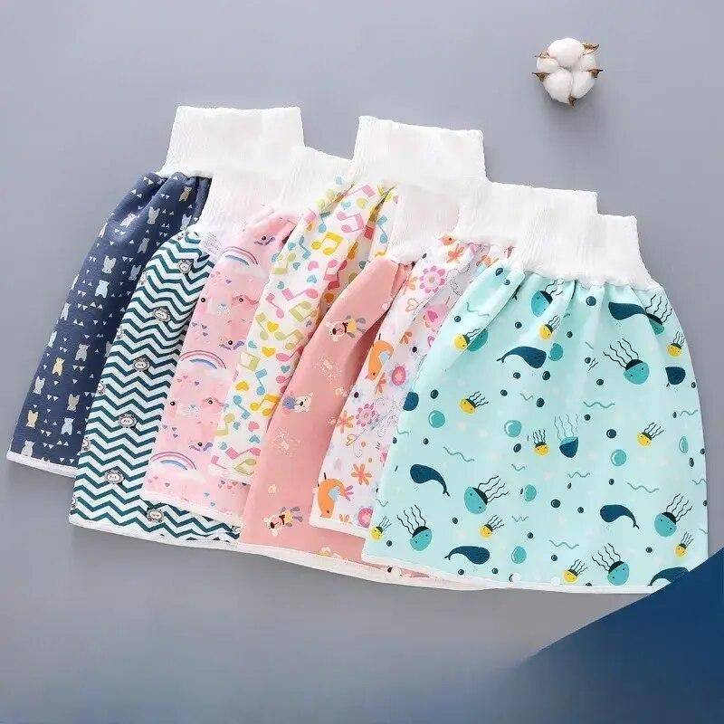 Baby Diaper Skirt | Waterproof, Leak-proof Training Pants for Infants and Toddlers Kids & Babies Color : Sea|Pink Bears|Blue Bears|Sheep|Notes|Clouds|Flowers 