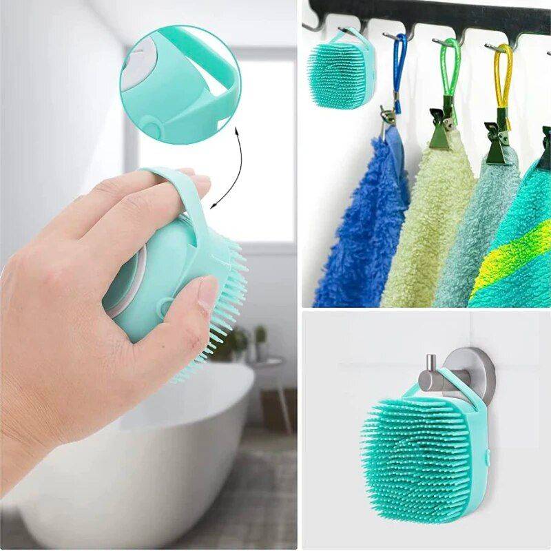 Multi-Purpose Silicone Bath & Body Brush: Gentle Massage and Deep Cleansing Tool Kids & Babies Color : Blue|Yellow|Pink 