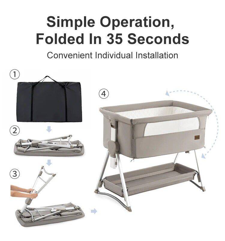 Portable Multi-Function Newborn Bassinet – Baby Bed with Folding Design 