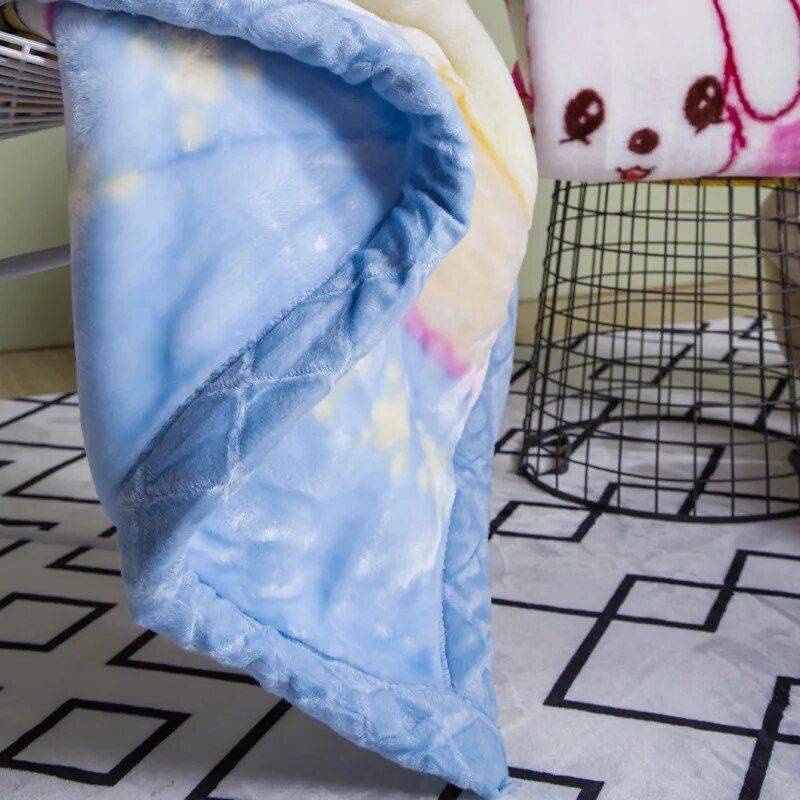 Soft Cartoon Raschel Blanket for Kids - Thick Warm Winter Throw Cover (105*135cm) 