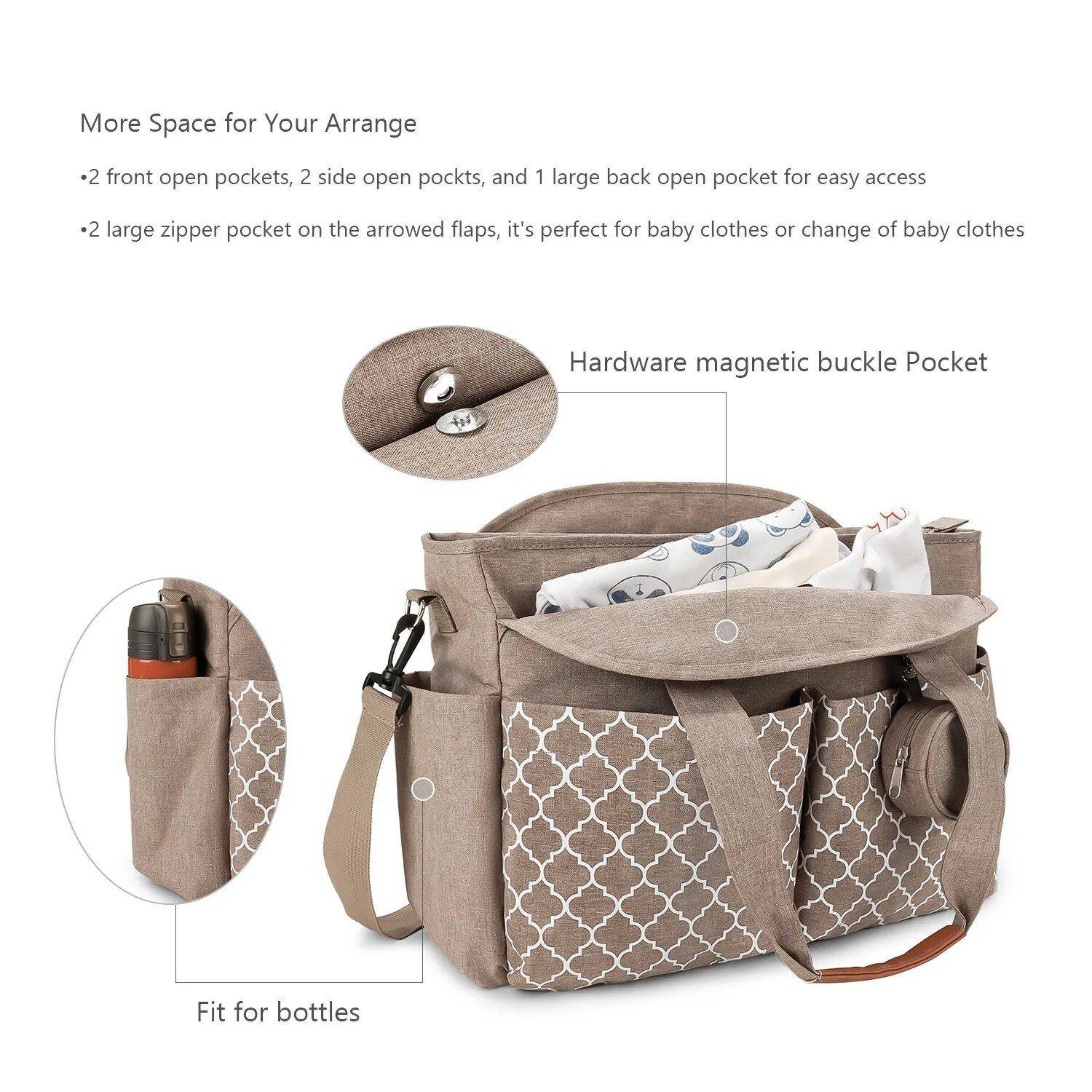 Large-Capacity Multi-Functional Diaper Backpack 