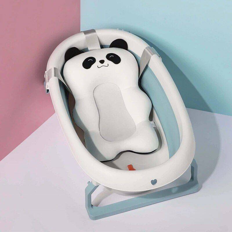 Soft Newborn Baby Bath Seat Cushion: Anti-Slip Foldable Tub Support Mat 