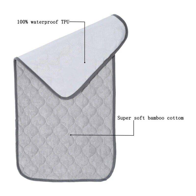 Waterproof Bamboo Baby Diaper Changing Mat - Reusable, Soft & Safe for Newborns 