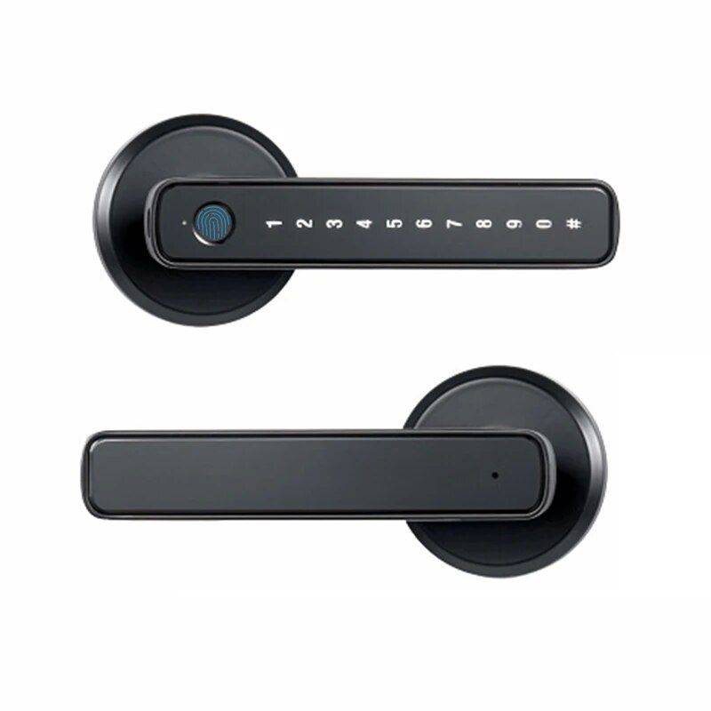 Smart Fingerprint & App Controlled Door Lock for Enhanced Security Home Electronics Color : Black 