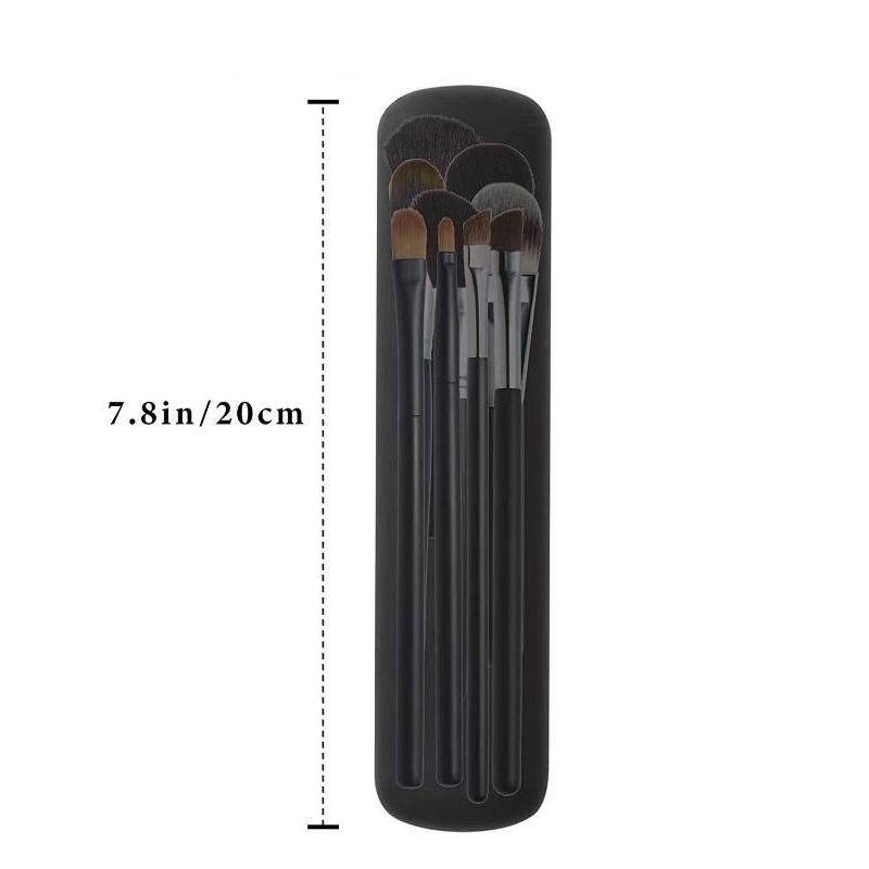 Sleek Silicone Makeup Brush Organizer - Compact Travel Pouch for Cosmetics Gadgets Color : Black|Beige 