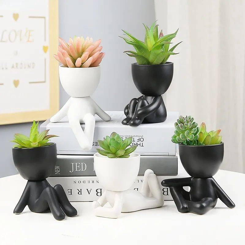 Charming Humanoid Ceramic Planter Best Sellers Furniture Style : A|B|C|D|E|F|G|H|I|J|K|L|M|N|O 