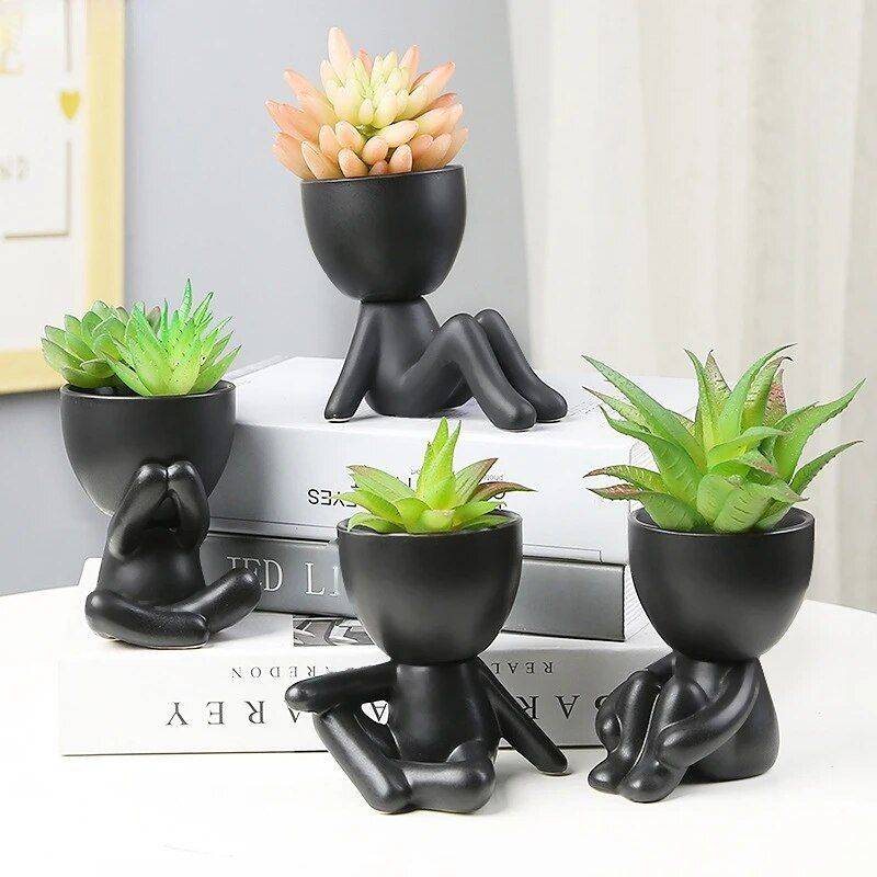 Charming Humanoid Ceramic Planter Best Sellers Furniture Style : A|B|C|D|E|F|G|H|I|J|K|L|M|N|O 