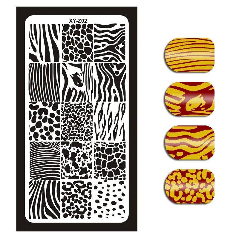 Chic Newspaper & Animal Print Nail Art Stamping Plates Foot, Hand & Nail Care Health & Beauty Type: 2 