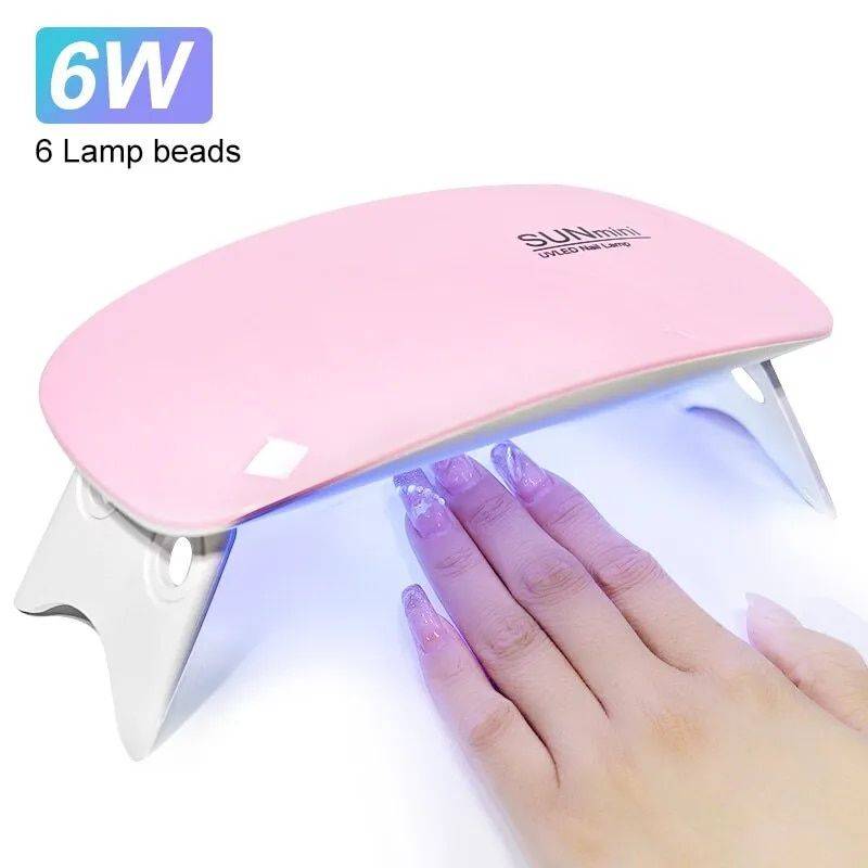 Portable UV Nail Dryer | 6W Mini LED Manicure Lamp with USB Cable Best Sellers Foot, Hand & Nail Care Health & Beauty Color : Pink|White 