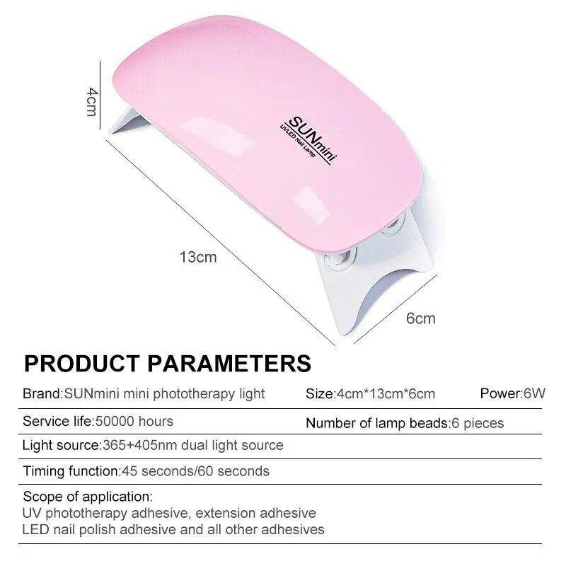 Portable UV Nail Dryer | 6W Mini LED Manicure Lamp with USB Cable Best Sellers Foot, Hand & Nail Care Health & Beauty Color : Pink|White 