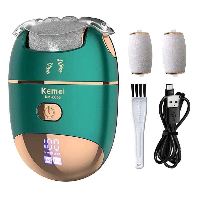 Rechargeable Electric Foot Callus Remover with 3 Grinding Rollers Foot, Hand & Nail Care Health & Beauty Color : Green 