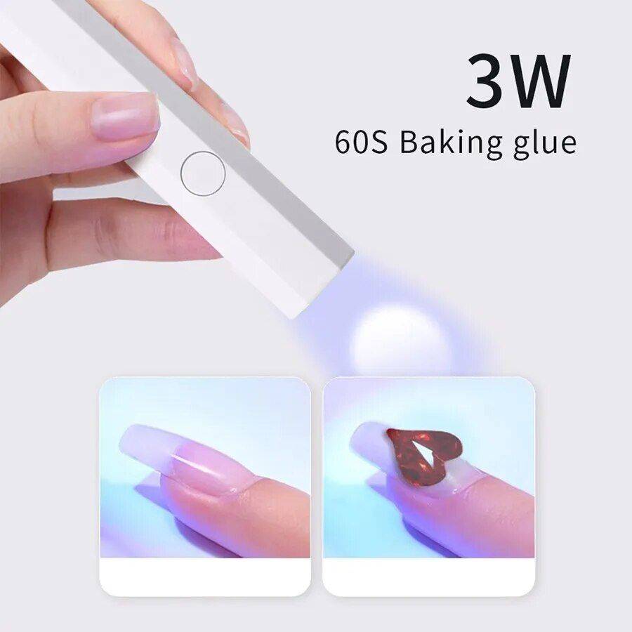 Compact UV LED Nail Dryer - Portable Mini Nail Lamp with USB Charging Foot, Hand & Nail Care Health & Beauty Color : white|pink 