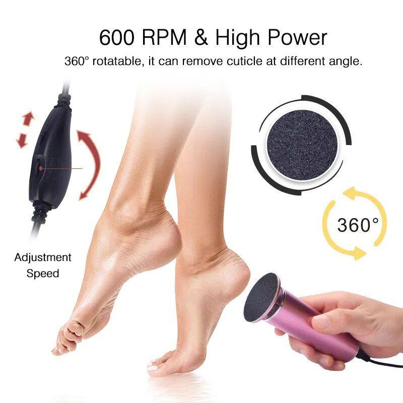 Efficient Electric Foot Callus Remover with Adjustable Speed and Replacement Sandpaper Disks Foot, Hand & Nail Care Health & Beauty Color : Rose Gold US Plug|Silver US Plug|Gold US Plug|Black US Plug 