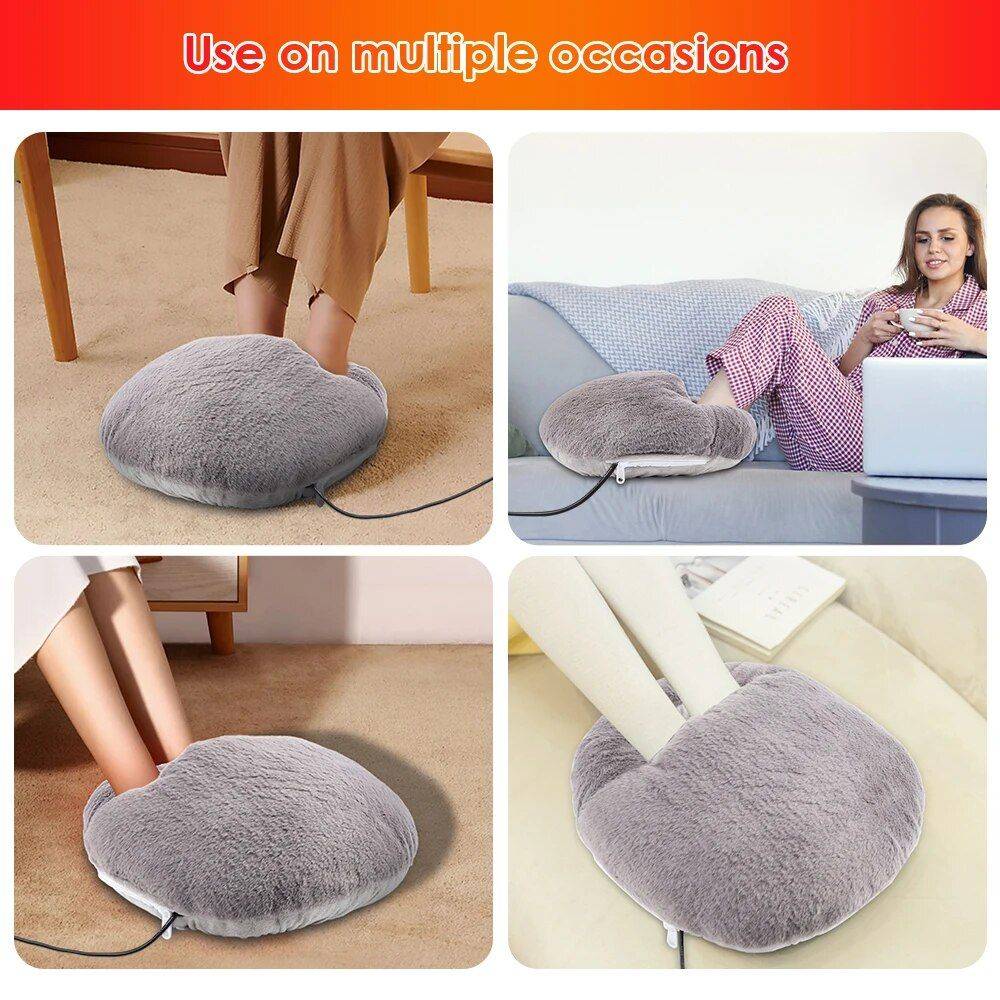 USB Electric Foot Warmer Shoes for Winter Comfort Foot, Hand & Nail Care Health & Beauty Color : Grey 