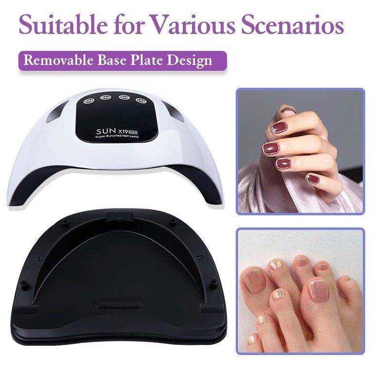 Professional 320W UV LED Nail Lamp: 72 LED Lights for Quick Gel Polish Drying Foot, Hand & Nail Care Health & Beauty Color : SUNX19MAX 