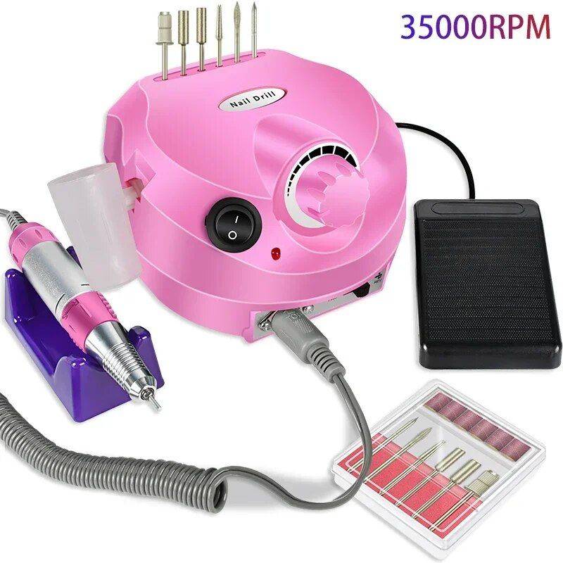 35000RPM Electric Nail Drill Professional Manicure Machine Foot, Hand & Nail Care Health & Beauty Color: Pink 