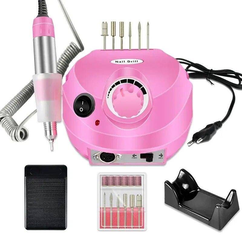 35000RPM Electric Nail Drill Professional Manicure Machine Foot, Hand & Nail Care Health & Beauty Color : Pink|Black 