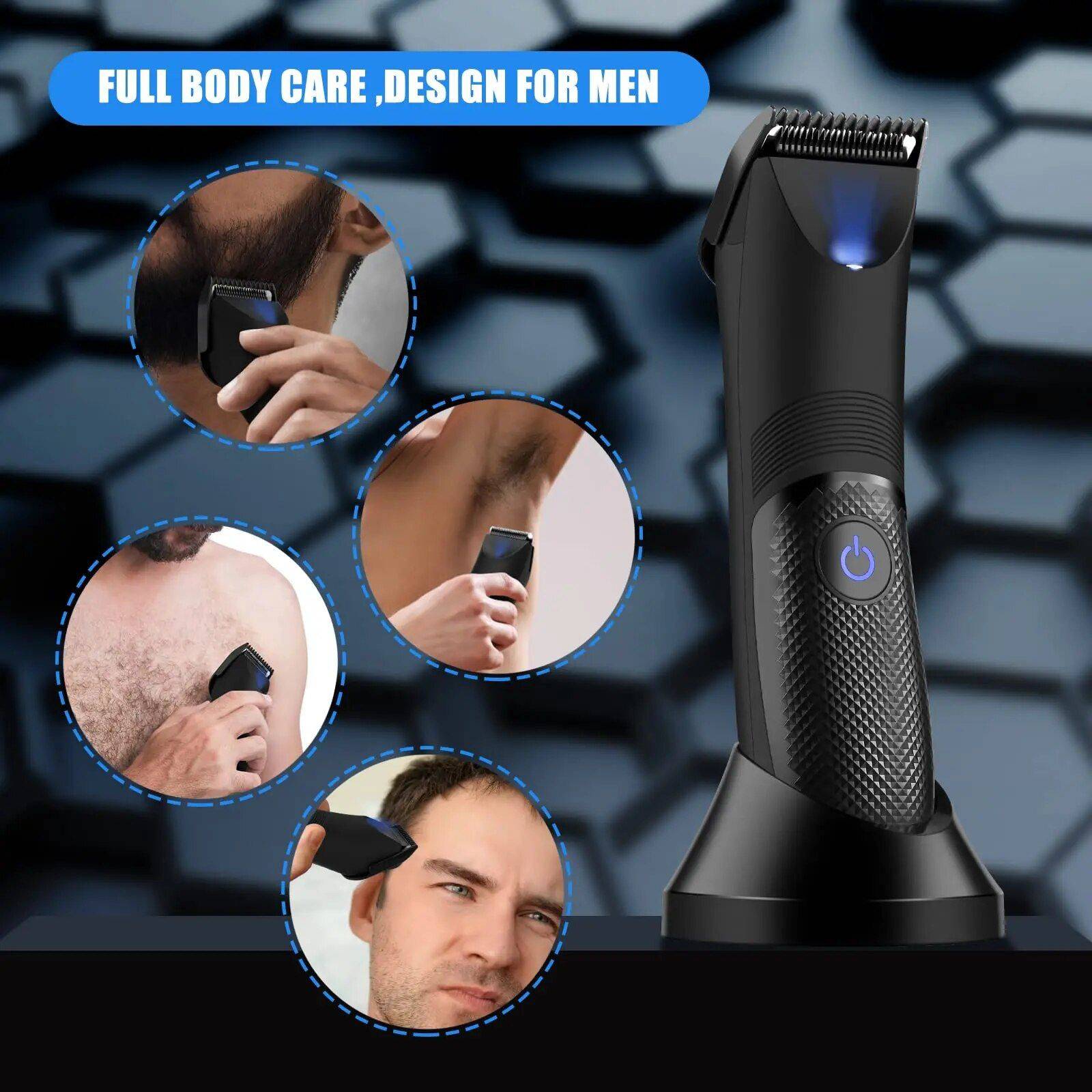 Electric Groin & Body Hair Trimmer - Rechargeable, Ceramic Blade, Waterproof Groomer Hair Care & Styling Tools Health & Beauty Color : Black 