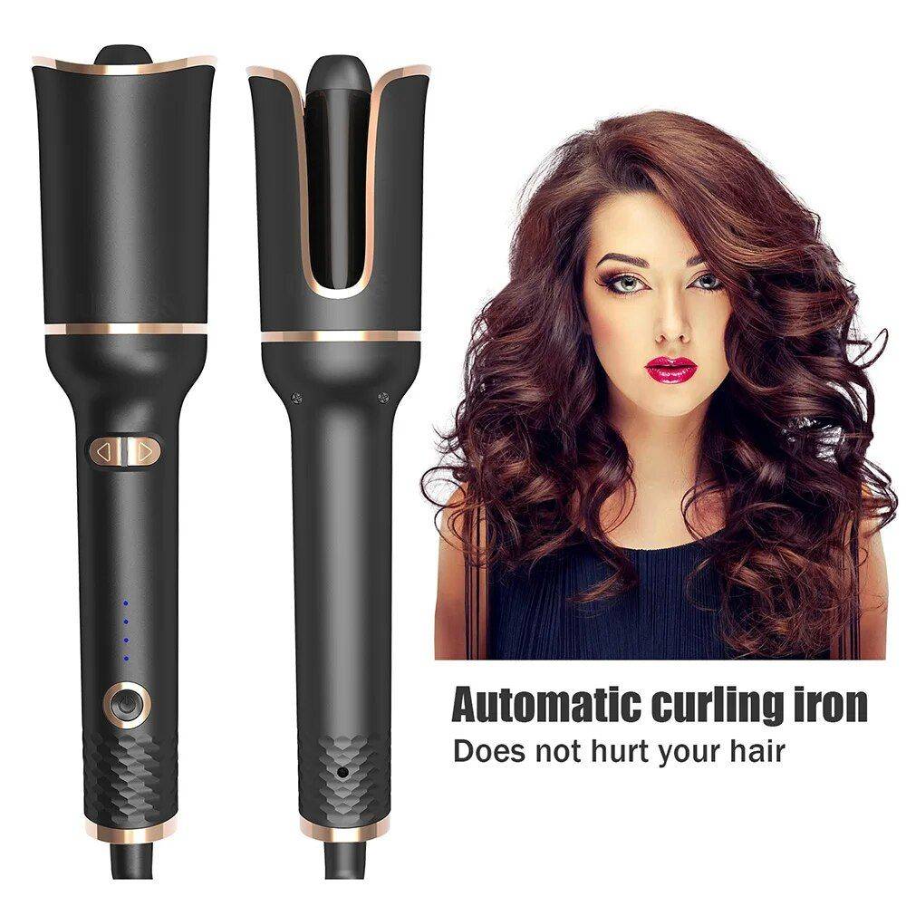 Versatile Ceramic Hair Curler with Auto-Rotating Technology Hair Care & Styling Tools Health & Beauty Model : Black With Box|Red With Box 