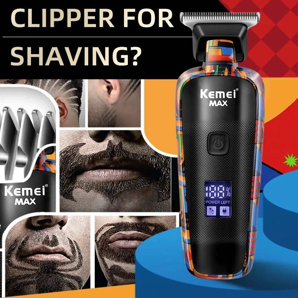 Professional Digital Hair Clipper with Random Graffiti Design - Multifunctional Electric Trimmer for Men Hair Care & Styling Tools Health & Beauty Model : KM-MAX5090 