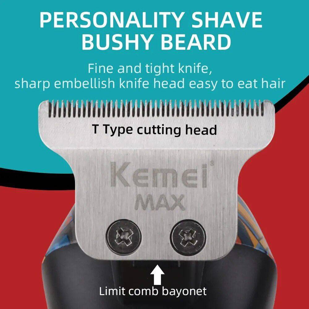 Professional Digital Hair Clipper with Random Graffiti Design - Multifunctional Electric Trimmer for Men Hair Care & Styling Tools Health & Beauty Model : KM-MAX5090 