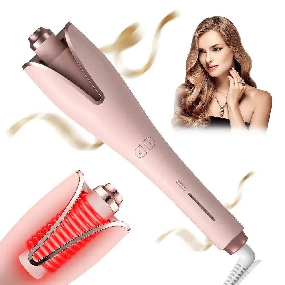 Effortless Magic Curler - Ceramic Rotary Air Curler for Large Curls and Waves Hair Care & Styling Tools Health & Beauty Color : Pink 