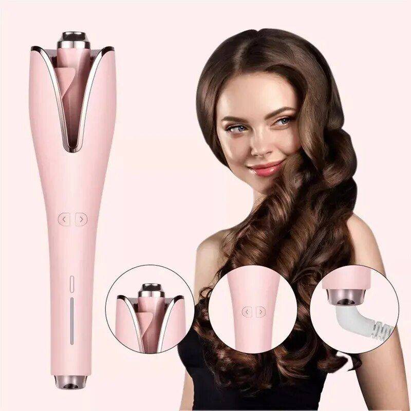 Effortless Magic Curler - Ceramic Rotary Air Curler for Large Curls and Waves Hair Care & Styling Tools Health & Beauty Color : Pink 